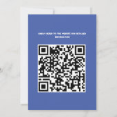 Geel Bloemen Blauw Roos QR Code Huwelijk Kaart (Achterkant)