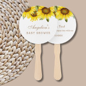 Geel Bloemen Boho Zonnebloem Baby shower Handwaaier