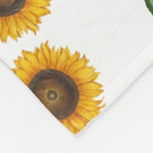 Geel Bloemen Botanisch Bladgroen Monogram Fleece Deken (Hoek)