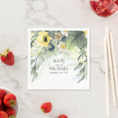 Geel Bloemen Dromerige Tuin Bruiloft Servet (Insitu)