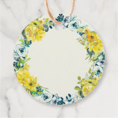  Geel Bloemen Goud Kruis Doop Receptie Bedankjes Labels (Achterkant)