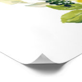  Geel Bloemen Gouden Kruis Doop Welkom Poster (Hoek)