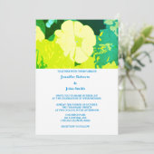 Geel Bloemen Groen Blauw Bladeren Art Boho Bruilof Kaart (Staand voorkant)