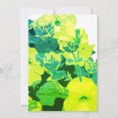 Geel Bloemen Groen Blauw Bladeren Art Boho Bruilof Kaart (Achterkant)
