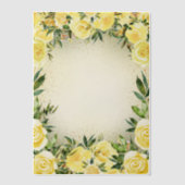 Geel Bloemen Groen Goud Glitter Vellum Huwelijk Vellum Uitnodigingen (Voorkant)