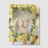 Geel Bloemen Groen Goud Glitter Vellum Huwelijk Vellum Uitnodigingen (Offset (Koppel))