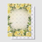 Geel Bloemen Groen Goud Glitter Vellum Huwelijk Vellum Uitnodigingen (Offset (Uitnodiging))