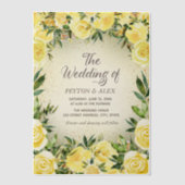 Geel Bloemen Groen Goud Glitter Vellum Huwelijk Vellum Uitnodigingen (Voorkant)