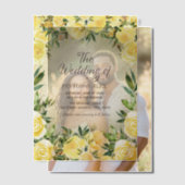 Geel Bloemen Groen Goud Glitter Vellum Huwelijk Vellum Uitnodigingen (Offset (Koppel))