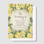 Geel Bloemen Groen Goud Glitter Vellum Huwelijk Vellum Uitnodigingen (Offset)