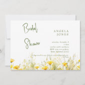 Geel Bloemen & Groen Modern Vrijgezellenfeest Kaart (Voorkant)