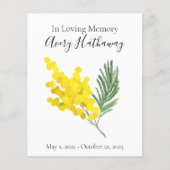 Geel Bloemen Helder Begrafenisprogramma (Voorkant)