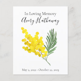 Geel Bloemen Helder Begrafenisprogramma