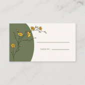  Geel Bloemen Lijst Rustiek Tafelnummer Plaatskaartje (Voorkant)