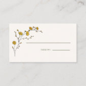  Geel Bloemen Lijst Rustiek Tafelnummer Plaatskaartje (Voorkant)