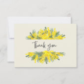 Geel Bloemen Lijst Sympathie Dank u kaart Notitiekaartje (Voorkant)