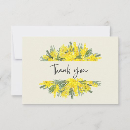 Geel Bloemen Lijst Sympathie Dank u kaart Notitiekaartje (Voorkant)