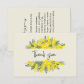 Geel Bloemen Lijst Sympathie Dank u kaart Notitiekaartje (Voorkant / Achterkant)