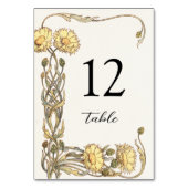  Geel Bloemen Lijst Tafelnummer (Achterkant)