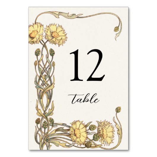  Geel Bloemen Lijst Tafelnummer (Voorkant)