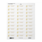 Geel bloemen retouradreslabel etiket (Full Sheet)