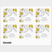 Geel Bloemen Vrijgezellenfeest Favor Sticker (Vel)