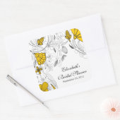 Geel Bloemen Vrijgezellenfeest Favor Sticker (Envelop)