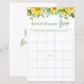 Geel Bloemen Vrijgezellenfeest Game BINGO (Voorkant / Achterkant)