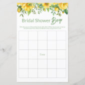 Geel Bloemen Vrijgezellenfeest Game BINGO (Voorkant)