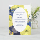 Geel Bloemen Wit Blauw Custom Artsy Schattige Brui Kaart (Staand voorkant)