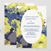 Geel Bloemen Wit Blauw Custom Artsy Schattige Brui Kaart (Voorkant / Achterkant)
