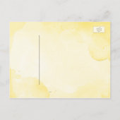 Geel Bloemen Zacht Blauw Bewaar de Datum Aankondigingskaart (Achterkant)