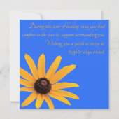 Geel bloemenblauw Inspirerend krijgen goed Kaart (Voorkant)