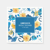 Geel Bloemenblauw Italiaans vrijgezellenfeest