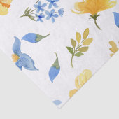 Geel Bloemenblauwe tegels Italiaans decoupage Tissuepapier (Detail)