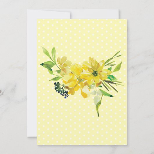  Geel Bloemengoud Boeket Vrijgezellenfeest Kaart (Achterkant)