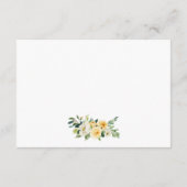 Geel Bloemengoud Bruiloft Details Invoegen Kaart (Achterkant)