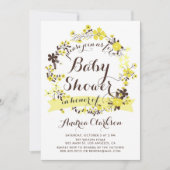  geel bloemenkrans Baby shower Kaart (Voorkant)