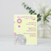 Geel Bloemenmeisje Brithday Party Kaart (Staand voorkant)