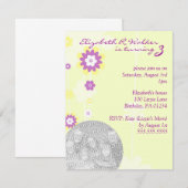 Geel Bloemenmeisje Brithday Party Kaart (Voorkant / Achterkant)