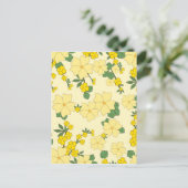 geel bloemenpatroon illustratie briefkaart (Staand voorkant)