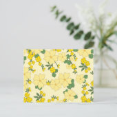 geel bloemenpatroon illustratie briefkaart (Staand voorkant)