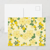  geel bloemenpatroon illustratie briefkaart (Voorkant / Achterkant)