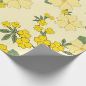  geel bloemenpatroon illustratie cadeaupapier (Hoek)