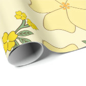  geel bloemenpatroon illustratie cadeaupapier (Rol Hoek)