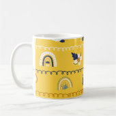  geel bloemenregenboogpatroon koffiemok (Links)