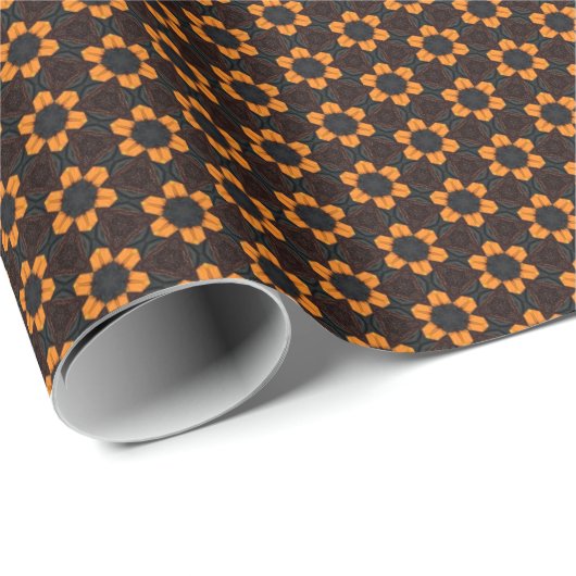 Geel bloemetjespapier cadeaupapier (Rol Hoek)