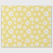 Geel bloemig inpakpapier (Vlak)