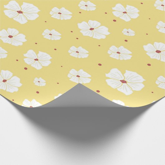 Geel bloemig inpakpapier (Hoek)