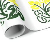 Geel bloemig inpakpapier (Rol Hoek)